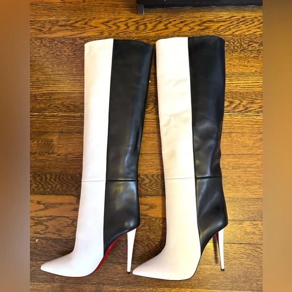 Christian Louboutin Astrilarge 100 black and white Botta boots in 41 EU - Picture 14 of 16